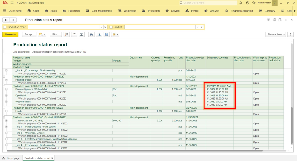 Monitoring Production Process - 1Ci ERP